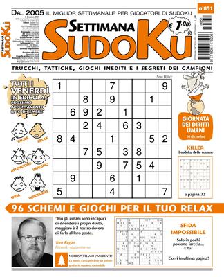 Settimana Sudoku N.851 – 03 Dicembre 2021