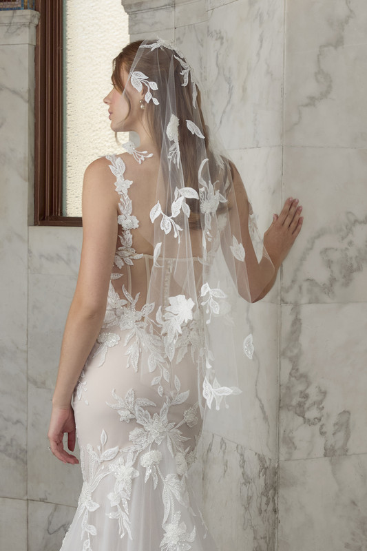 Minerva Matching Bridal Veil Style 2588V Back