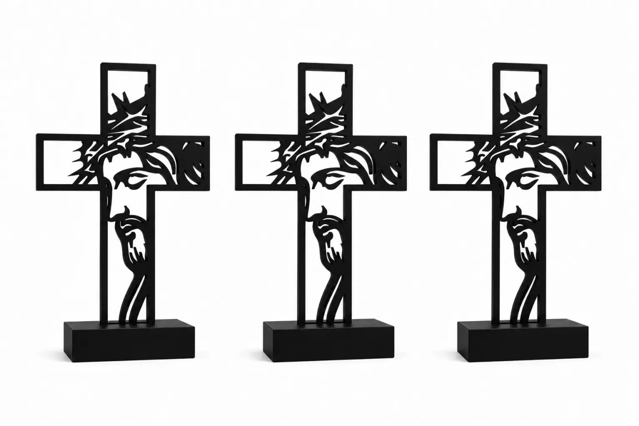 Kit Lar Abençoado — 3 esculturas Face de Jesus 20 cm