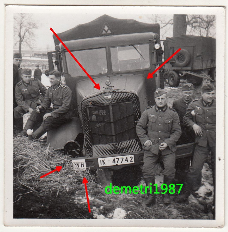 Foto Soldaten mit Büssing Nag Diesel LKW WH IK 4