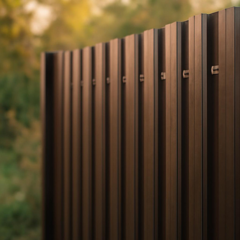 Забор из металлоштакетника на дачном участке