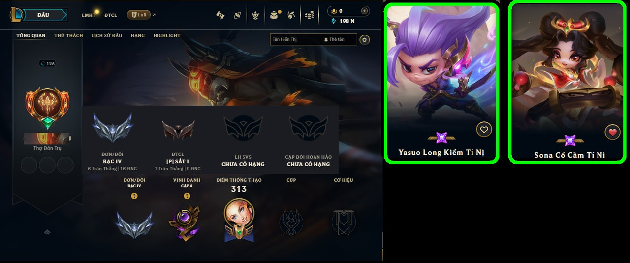 Acc LMHT # - Khung Bạc