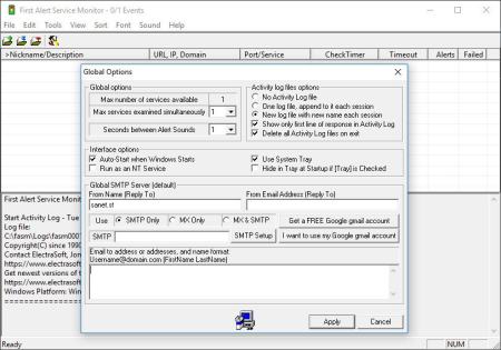 ElectraSoft First Alert Service Monitor 20.09.01