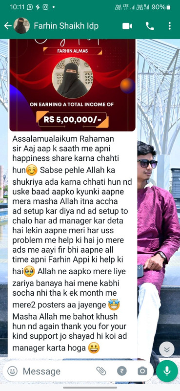 Testimonial from Farheen