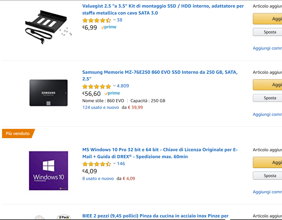 elementi da ordinare 1