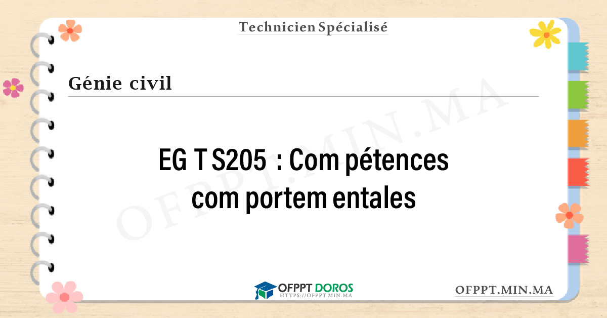 Sommaire détaillé du cours Compétences comportementales EGTS205 OFPPT - Structure du module