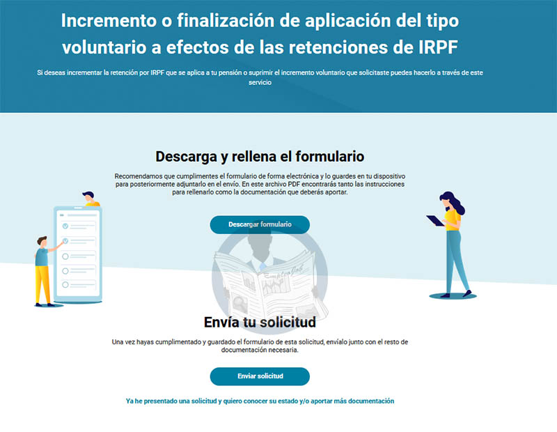 Modificar IRP de la pensión 