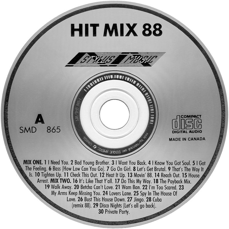 18/11/2023 - Various – Hit Mix 88  (2 x CD, Compilation, Mixed)(Stylus Music – SMD 865)  1988   (320) CD-1