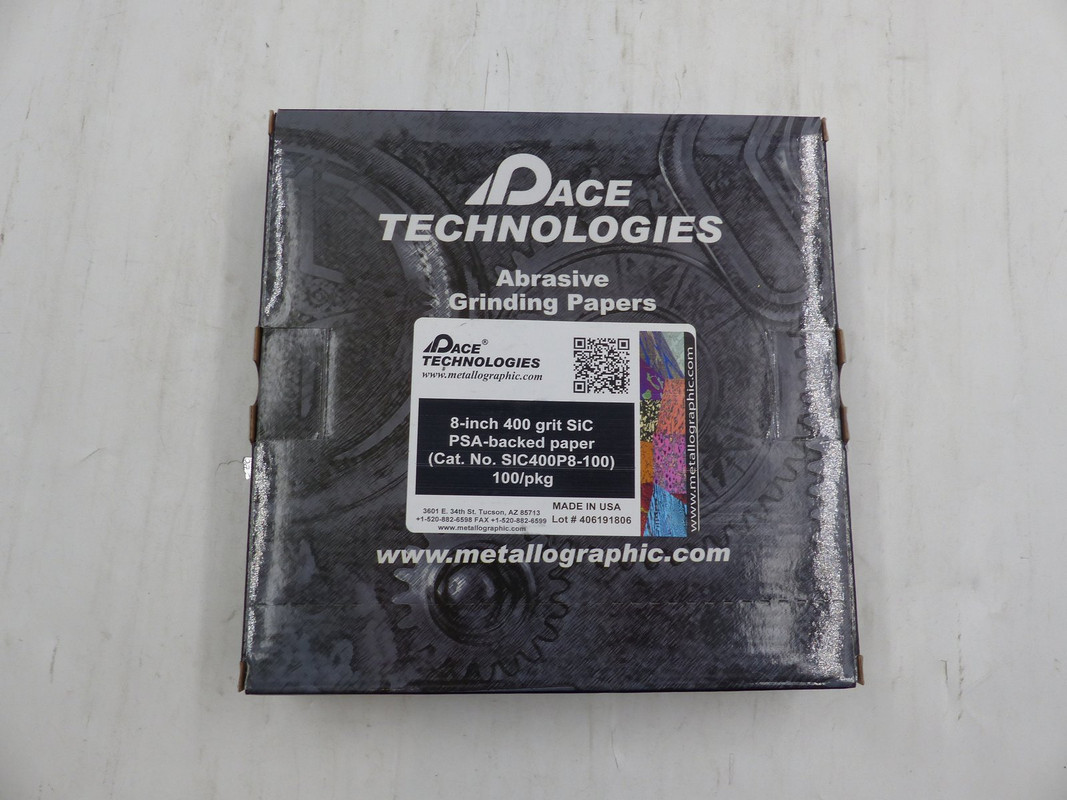 PACE TECHNOLOGIES SCI400P8-100 8" 400 GRIT SIC ABRASIVE GRINDING PAPERS 100PKG