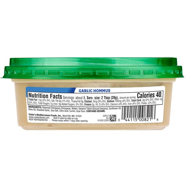 Cedar s Foods Garlic Hommus 3