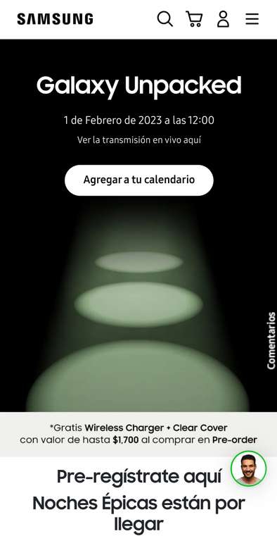 Samsung Store: Último día de preventa para Samsung Galaxy S23 (Gratis Cargador inalámbrico + Clear cover)