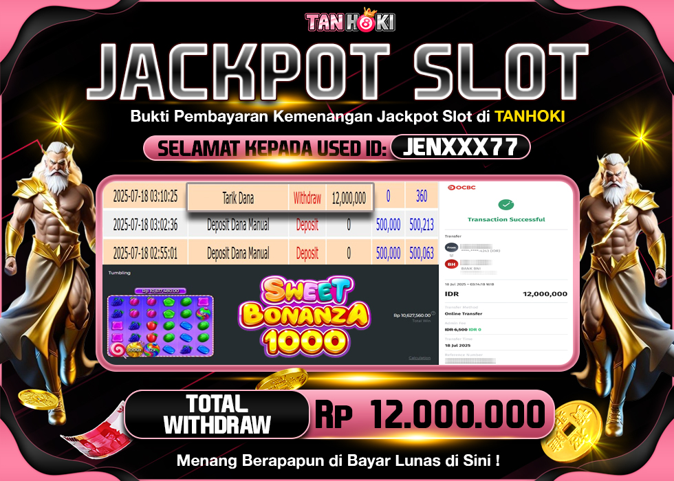 TANHOKI JACKPOT SLOT SWEET BONANZA 1000 Rp.12.000.000,- LUNAS