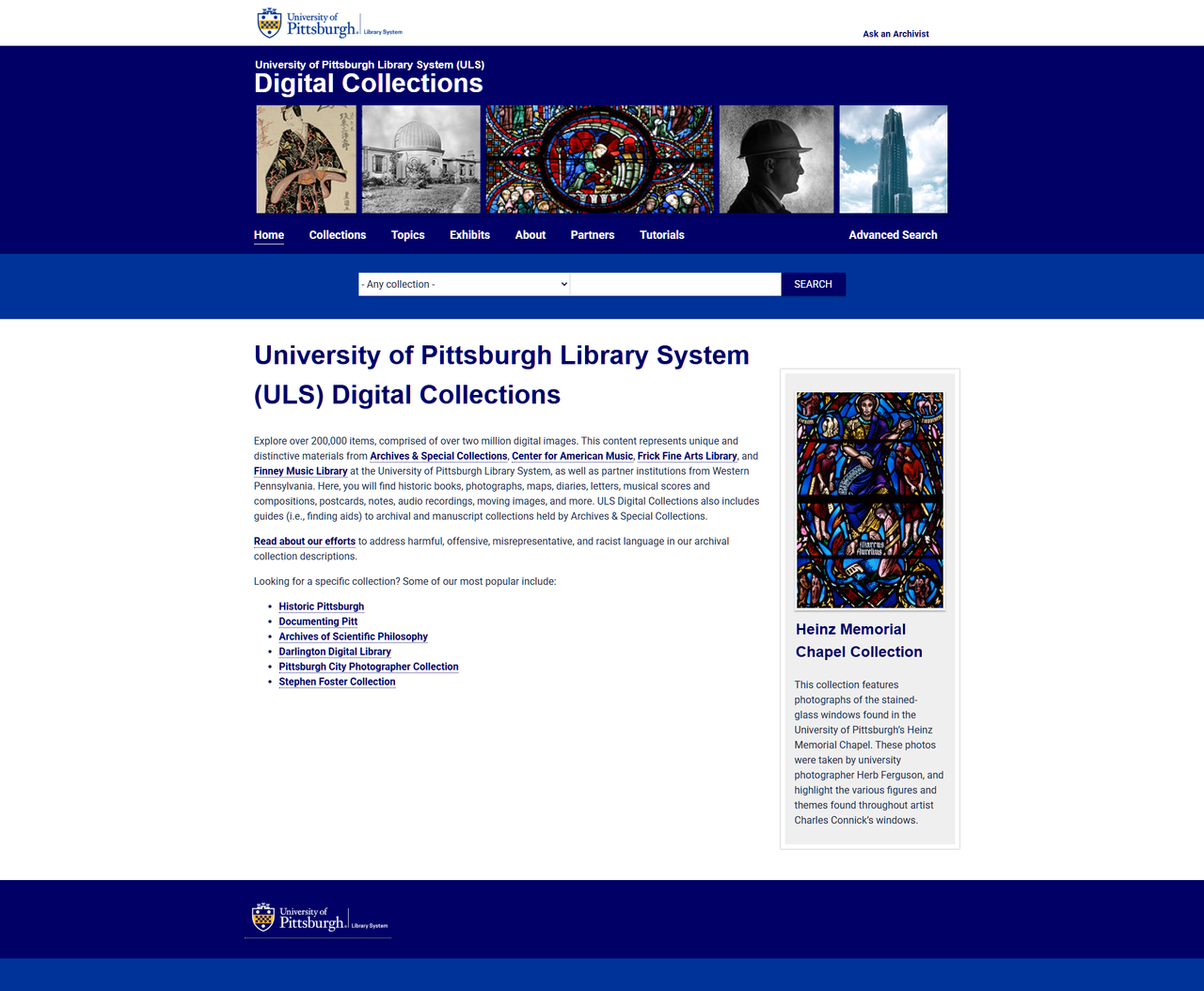匹兹堡大学图书馆系统（ULS）数字馆藏