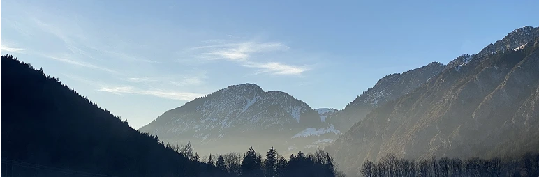 Snowy mountains in the French Alps