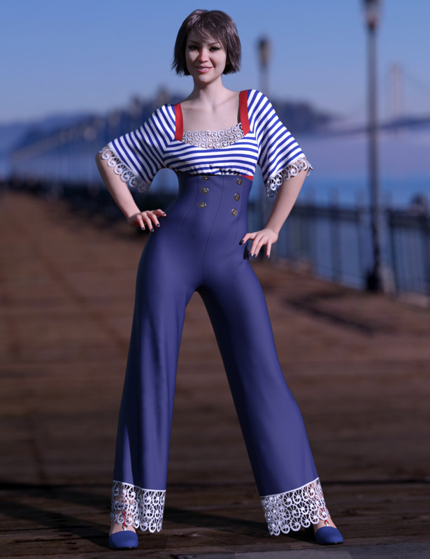 dForce Anchors Aweigh Outfit for Genesis 8 Female(s)