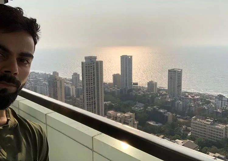 Virat Kohli's sea view selfie from his Worli apartment balcony