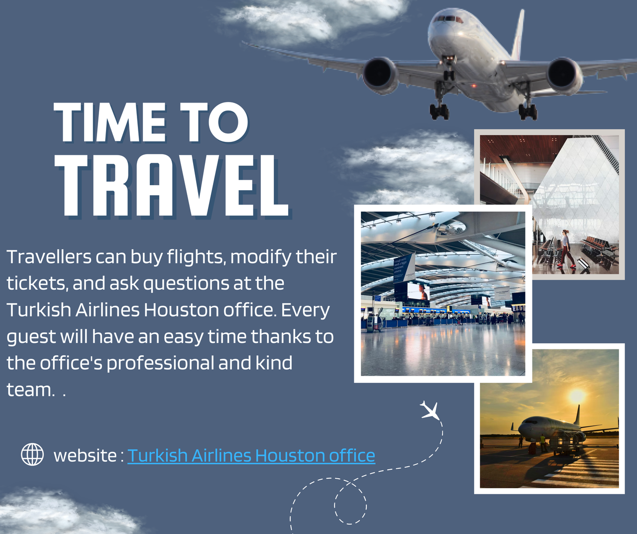 Soft Blue Elegant Time To Travel Facebook Post