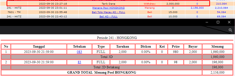 Bukti JP togel hari ini