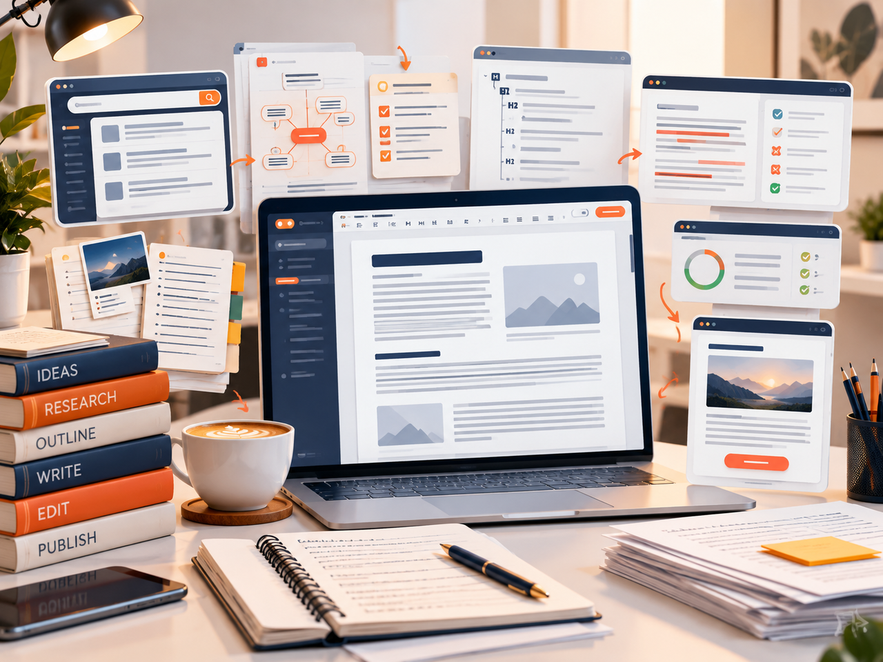 Professional content writing and editorial workflow
