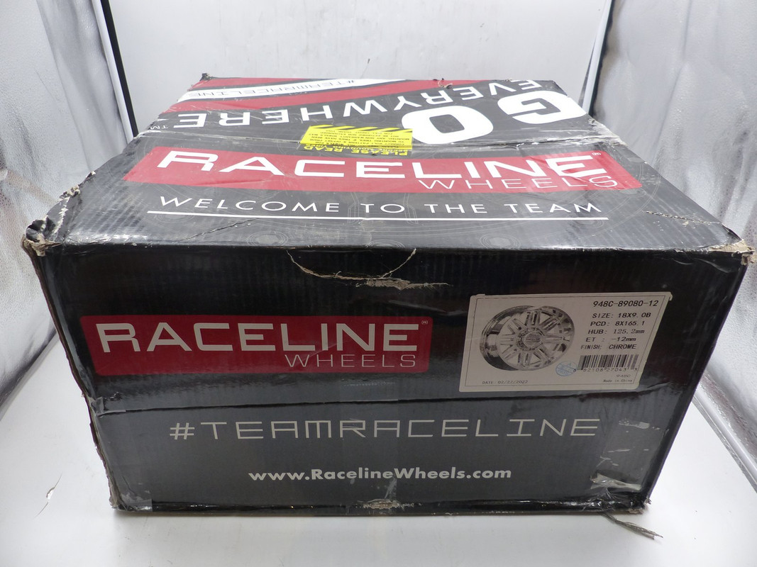 RACELINE 948C-89080-12 18X9.0B 125.2MM CHROME WHEEL/RIM