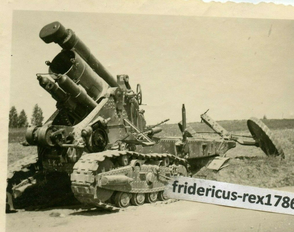 Foto HKL Combat schwerer Mörser Granatwerfer Beute Geschütz auf Ketten