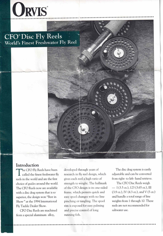 Vintage Orvis 200 Spinning Reel Brochure/Manual Owners Manual