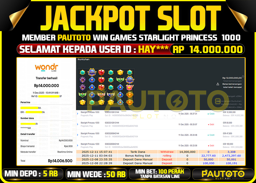 BUKTI JACKPOT LUNAS PAUTOTO