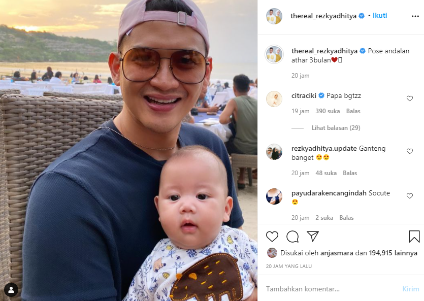Rezky Aditya dan baby Athar