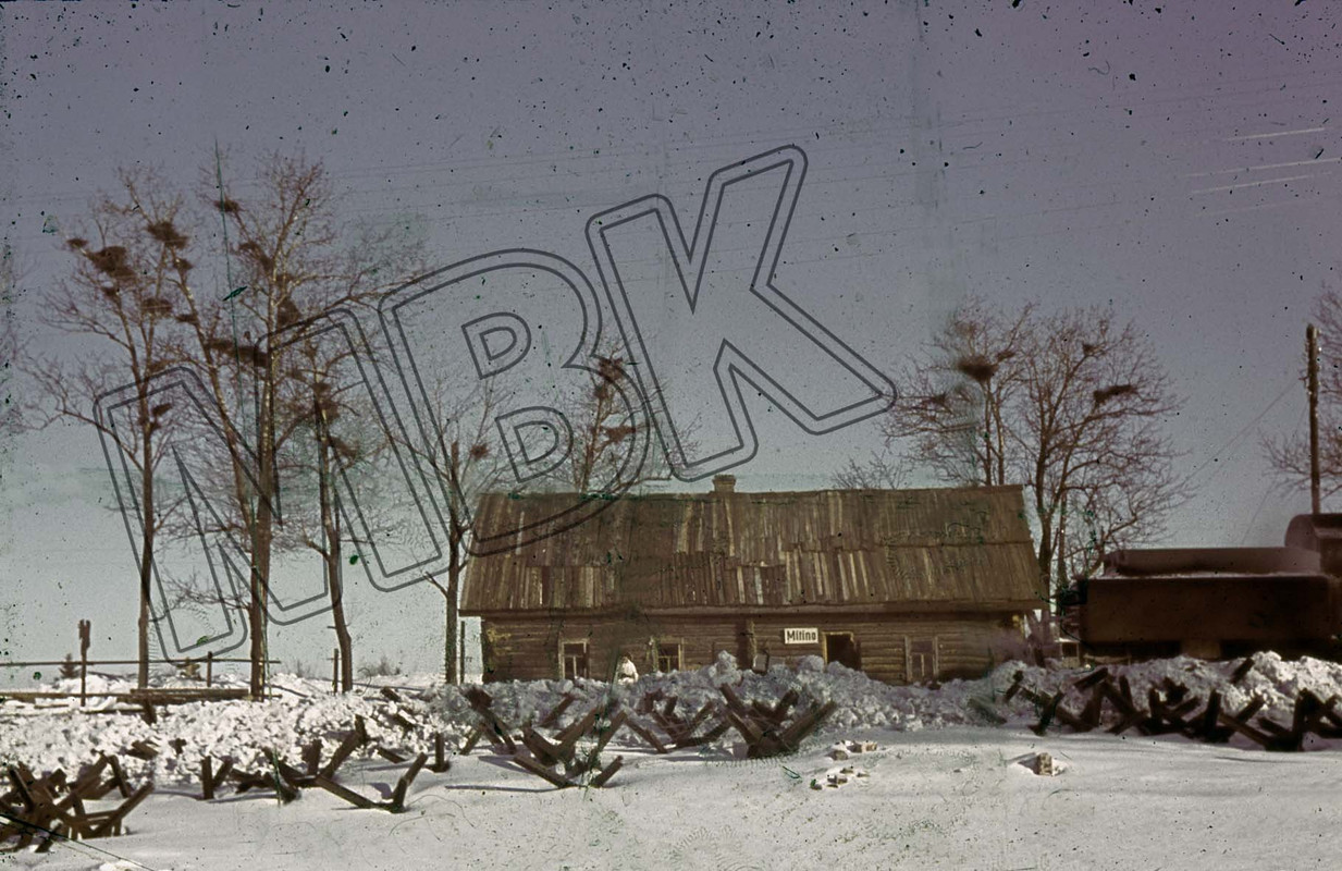 Quartier der Wehrmacht im Bahnhofsgebäude von Mitino, Februar 1942