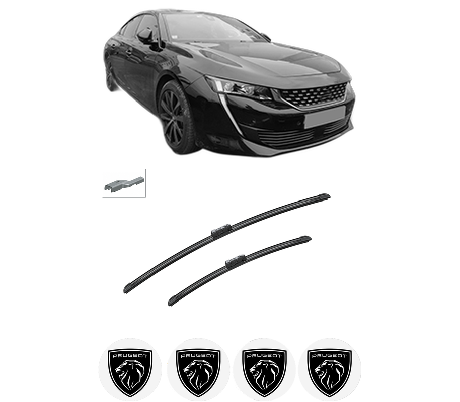 Set stergatoare auto PEUGEOT 508 II (FB_, FH_, F3_) din 2018-2021, pentru parbriz auto, 2 bucati, Bosch Aerotwin, din cauciuc siliconat rezistent, 4 Stickere Auto PEUGEOT