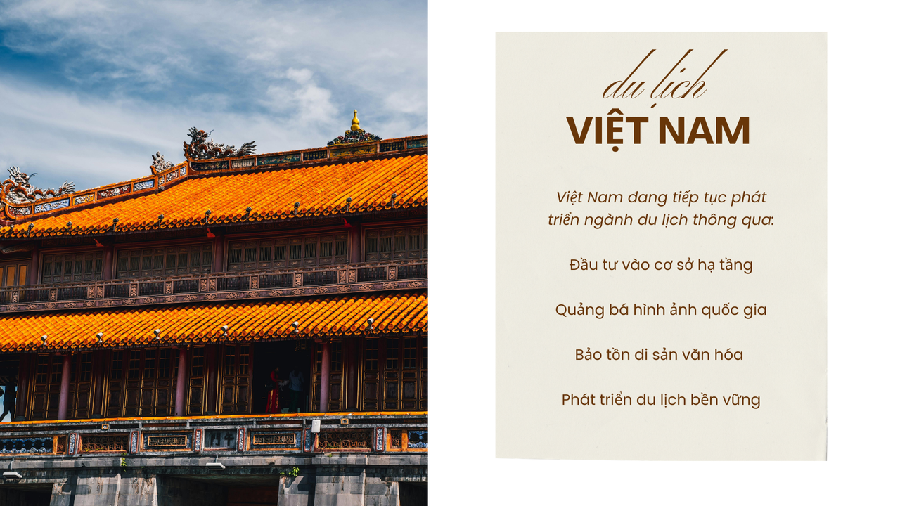 Nâu Vàng và Đỏ Cổ Điển Du Lịch Văn Hóa Việt Nam Trình Bày