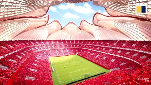 Stadion unik berbentuk mirip bunga teratai