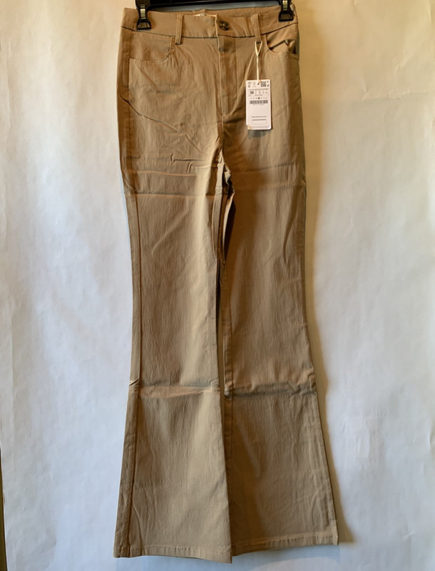 STRADIVARIUS TAILORED FLARE TROUSER BEIGE USA 6 EUR 38