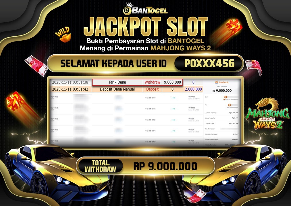 BUKTI JACKPOT LUNAS BANTOGEL