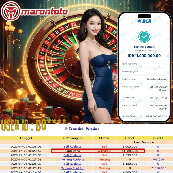 Bukti Kemenangan Member Marontoto Sebesar 11,000,000 JuTa