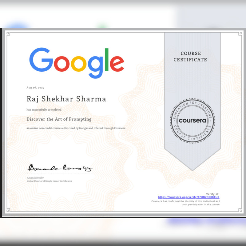 Prompting certificate