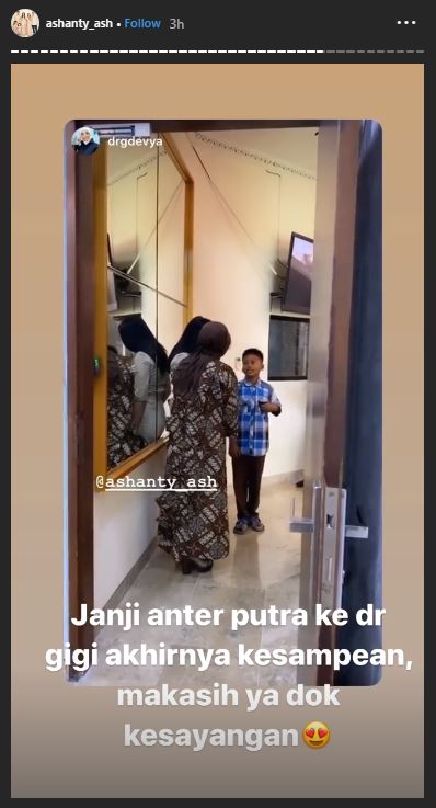 Ashanty bawa Putra ke dokter gigi