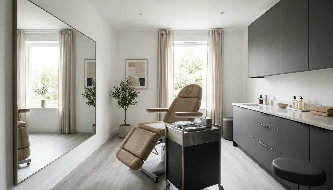 treatment chair in a clean clinic interior.