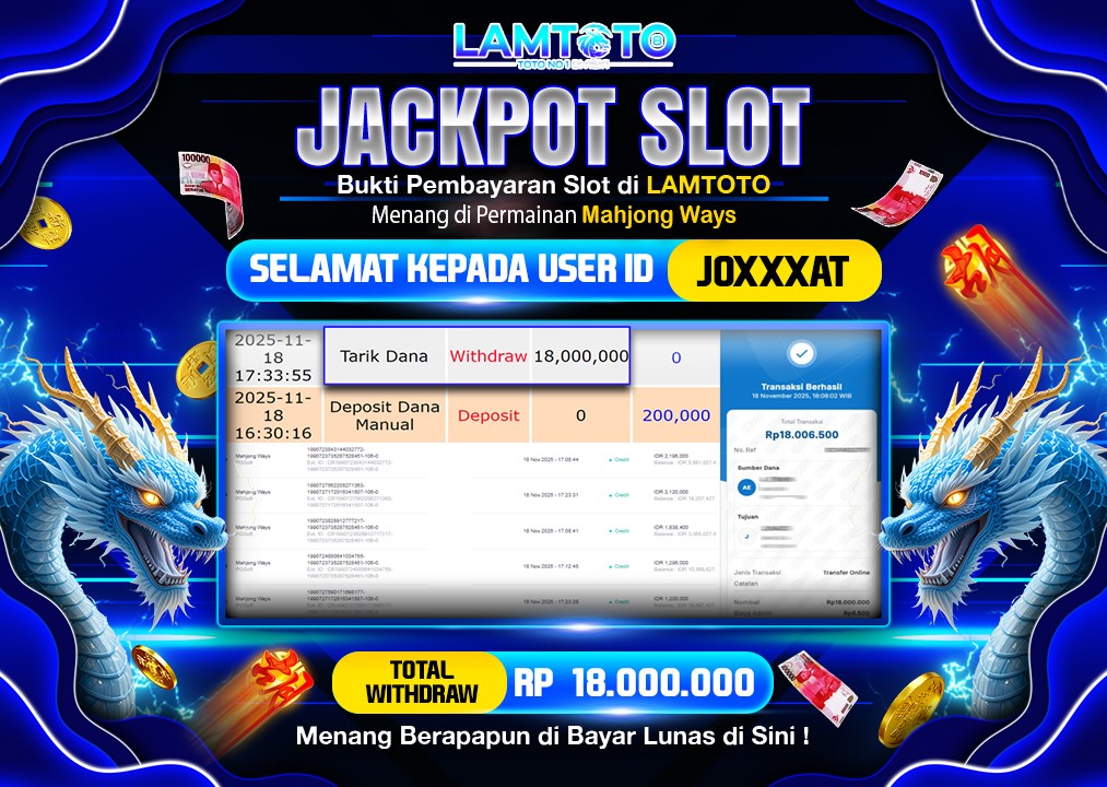BUKTI JACKPOT LUNAS LAMTOTO