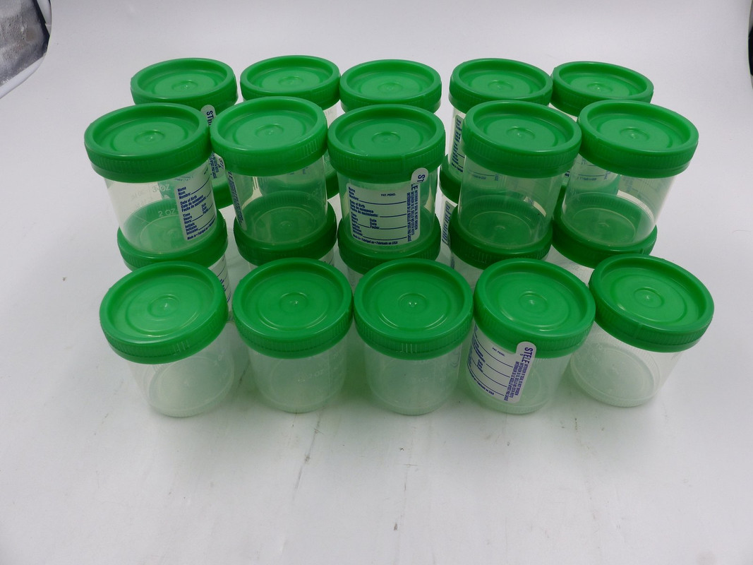 LOT OF 25 PARTER MEDICAL PRODUCTS SPECIMEN CUP 3OZ CUP GREEN NEW SEALED