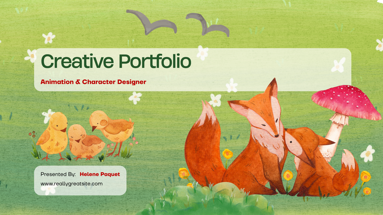 Green and Orange Illustrated Wildlife Creative Portfolio Presentation