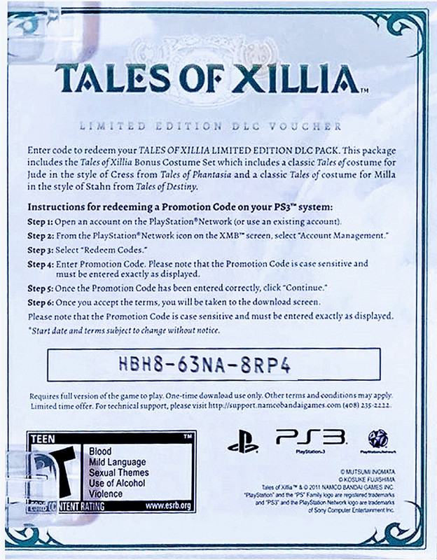 Tales of Xillia Limited Edition PS3