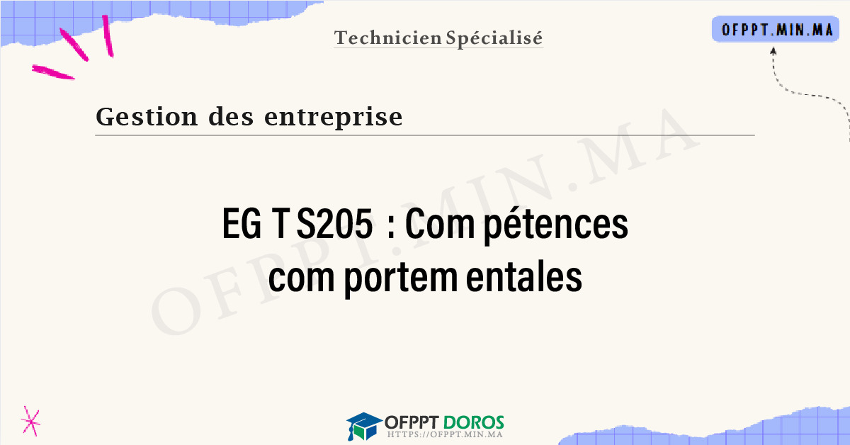 Sommaire détaillé du cours Compétences comportementales EGTS205 OFPPT - Structure du module