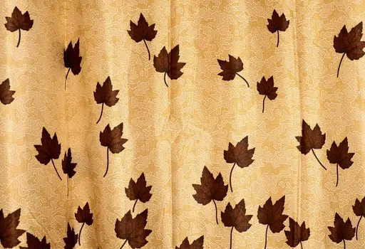 Bright Brown Leaf Pannel 4 Piece Mapple Eyelet Polyester door Curtains (Pack of 4) || Coffee (R704)