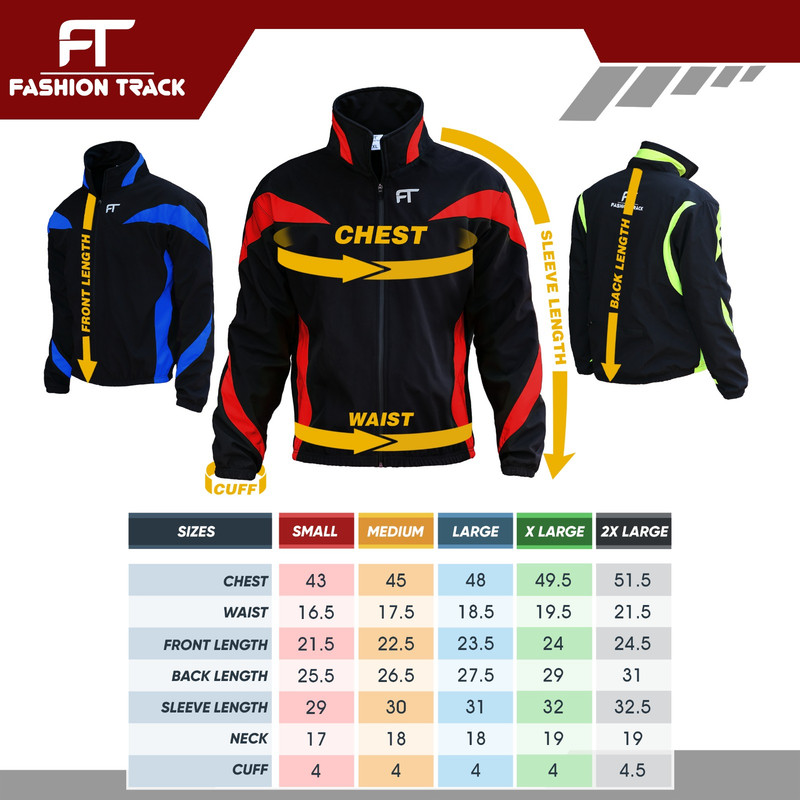 size chart for softshell jacket