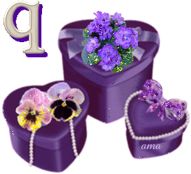Corazones Color  Violeta Q