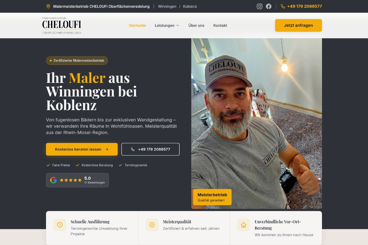 Website von Maler Cheloufi