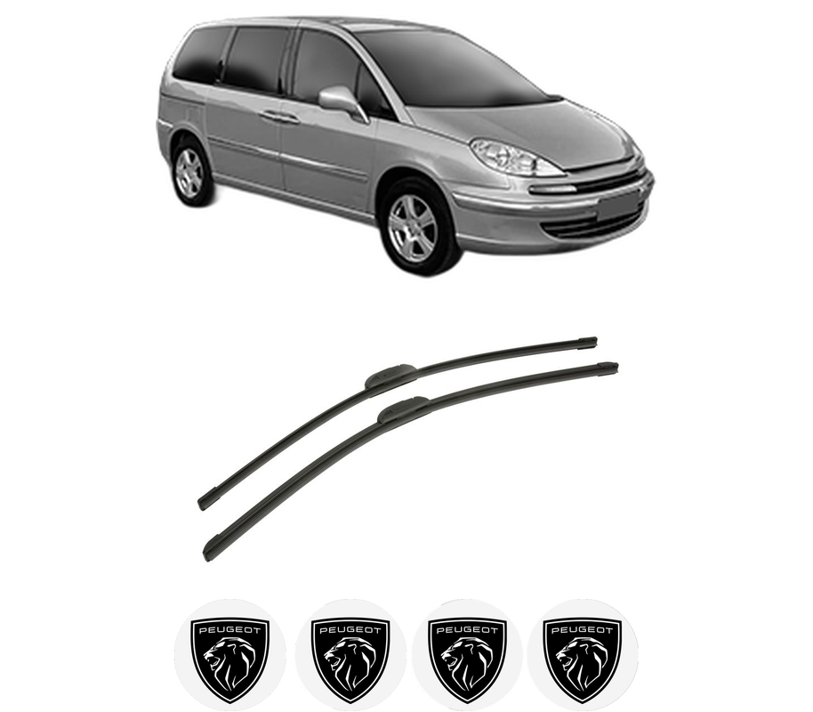 Set stergatoare auto PEUGEOT 807 Van (EB_) din 2004-2010, pentru parbriz auto, 2 bucati, Bosch Aerotwin Retrofit, din cauciuc siliconat rezistent, 4 Stickere Auto PEUGEOT
