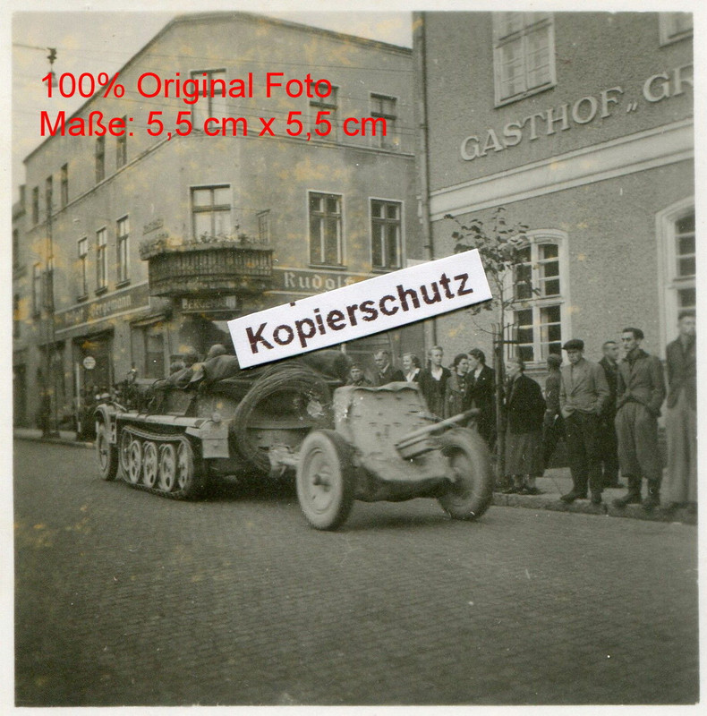 Tannenberg , SdKfz mit PAK in Johannisburg Jańsbork Pisz Polen