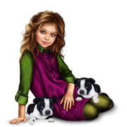 christmas_elf_girl_with_boston_terrier_puppy 33